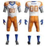 Fully customizable American football kit with team logo and colors