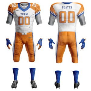 Fully customizable American football kit with team logo and colors