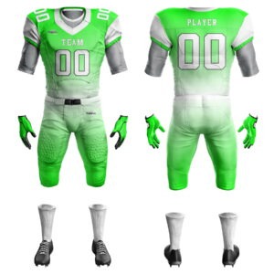 Sublimated American football jersey with vibrant, fade-resistant graphics