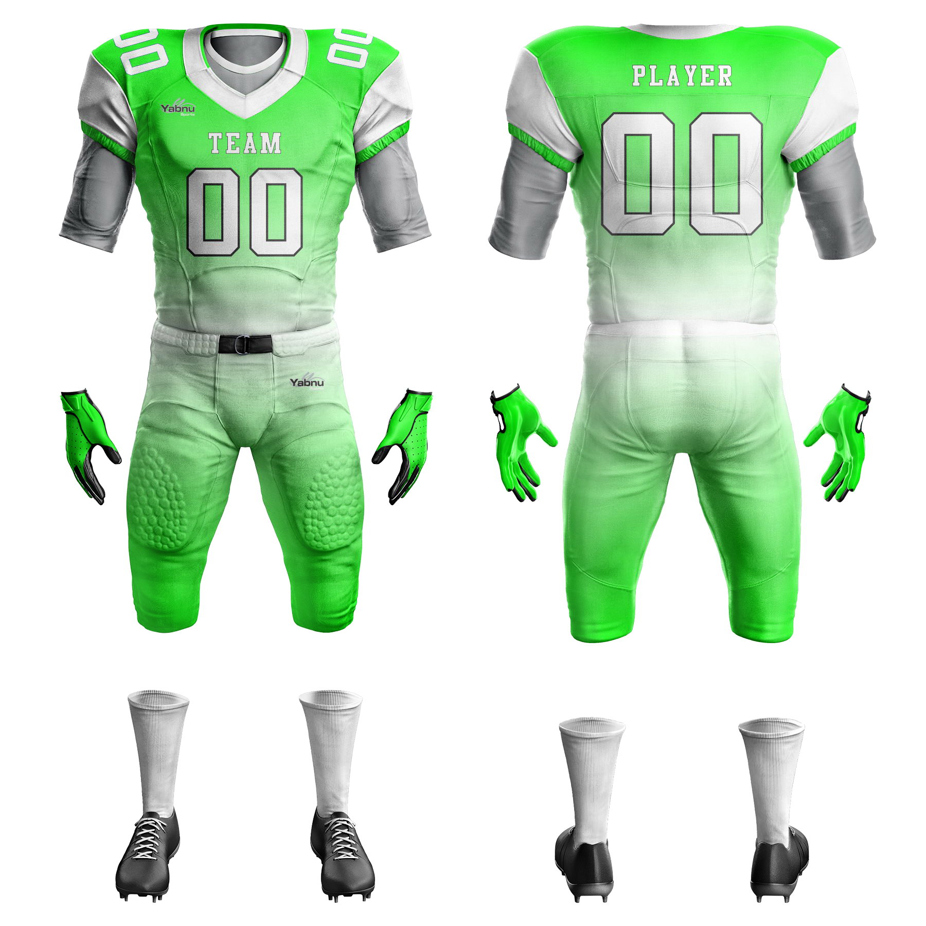 Sublimated American football jersey with vibrant, fade-resistant graphics