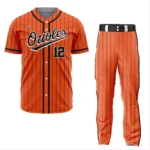 Custom Full Button Baseball Uniform by Yabnu Sports