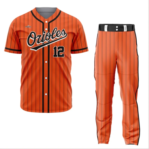 Custom Full Button Baseball Uniform by Yabnu Sports